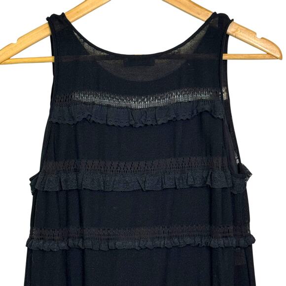 Vintage Moschino Cheap & Chic Size 10 Silk Blend Black Ruffle Lace Slip Dress - Picture 6 of 11